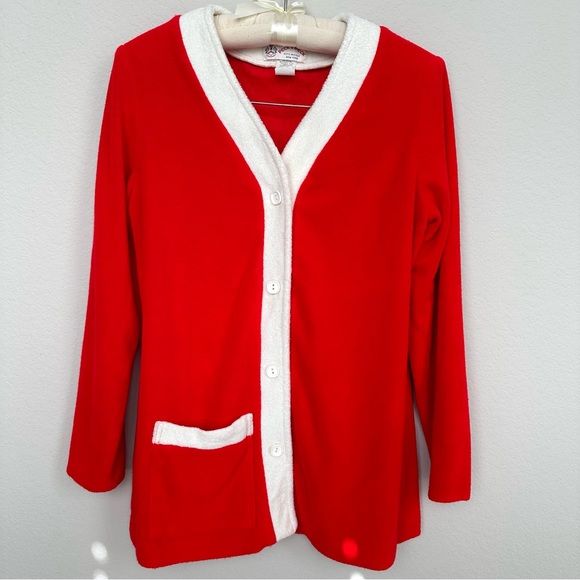 Peck & Peck Fifth Avenue New York Vintage Terry Santa Suit Top M - Picture 1 of 8